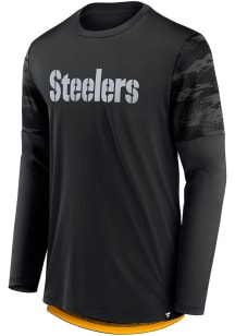 Pittsburgh Steelers Black DEFENDER JAQUARD Long Sleeve T-Shirt