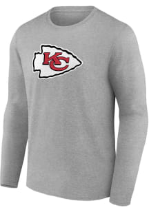 Kansas City Chiefs Grey PRIMARY LOGO Long Sleeve T Shirt