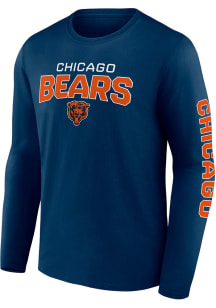Chicago Bears Navy Blue GO THE DISTANCE Long Sleeve T Shirt