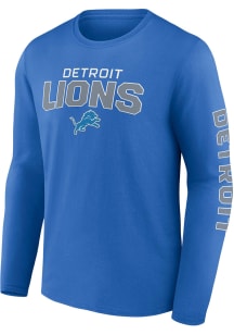 Detroit Lions Blue GO THE DISTANCE Long Sleeve T Shirt