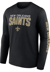 New Orleans Saints Black GO THE DISTANCE Long Sleeve T Shirt