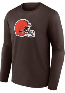 Cleveland Browns Brown PRIMARY LOGO Long Sleeve T Shirt