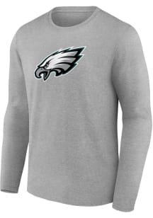 Philadelphia Eagles Grey PRIMARY LOGO Long Sleeve T Shirt