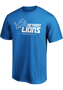 Detroit Lions Blue LOCKUP Short Sleeve T Shirt