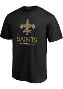 New Orleans Saints Black LOCKUP Short Sleeve T Shirt