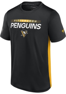 Pittsburgh Penguins Black Rink Tech Short Sleeve T Shirt