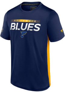 St Louis Blues Navy Blue Rink Tech Short Sleeve T Shirt