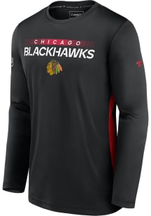 Chicago Blackhawks Black Rink Tech Long Sleeve T-Shirt