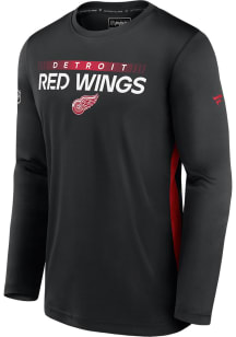 Detroit Red Wings Black Rink Tech Long Sleeve T-Shirt