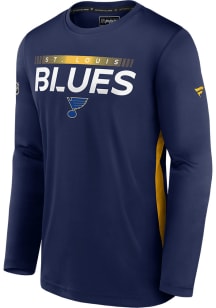 St Louis Blues Navy Blue Rink Tech Long Sleeve T-Shirt