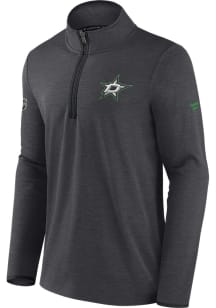 Dallas Stars Mens Charcoal Rink Fleece Long Sleeve 1/4 Zip Pullover