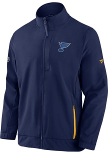 St Louis Blues Mens Navy Blue Rink Coaches Long Sleeve Full Zip Jacket