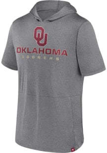 Oklahoma Sooners Grey Fundamental Outline Short Sleeve Hoods