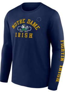 Notre Dame Fighting Irish Navy Blue Fundamentals Modern Arch Long Sleeve T Shirt