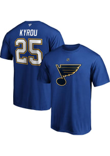 Jordan Kyrou St Louis Blues Blue Authentic Stack Short Sleeve Player T Shirt