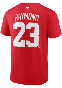 Lucas Raymond Detroit Red Wings Red Authentic Stack Short Sleeve Player T Shirt