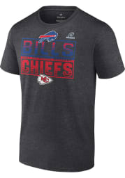 Kansas City Chiefs Charcoal Stacked Rivalry Short Sleeve T Shirt