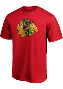 Chicago Blackhawks Red Core Primary Logo Short Sleeve T Shirt