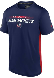 Columbus Blue Jackets Navy Blue Rink Tech Short Sleeve T Shirt