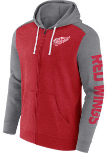 Detroit Red Wings Mens Red FZ Long Sleeve Full Zip Jacket