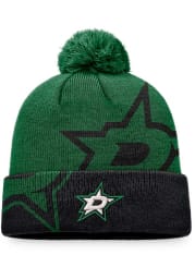 Dallas Stars Green Block Party Cuff Pom Mens Knit Hat