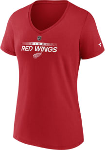 Detroit Red Wings Womens Red Authentic Pro Short Sleeve T-Shirt