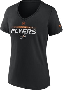 Philadelphia Flyers Womens Black Authentic Pro Short Sleeve T-Shirt