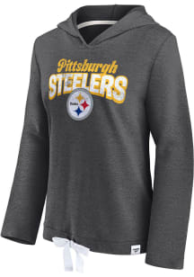 Pittsburgh Steelers Womens Charcoal First Team Hooded Sweatshirt