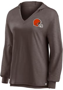 Cleveland Browns Womens Brown Iconic Hooded Sweatshirt