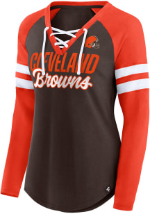 Cleveland Browns Womens Brown Iconic LS Tee