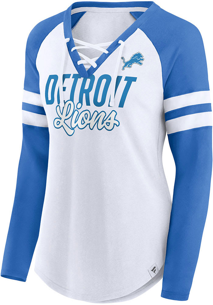 Detroit Lions Womens White Iconic LS Tee