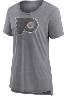 Philadelphia Flyers Womens Grey Authentic Pro Short Sleeve T-Shirt