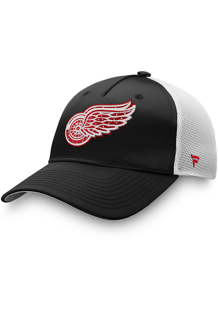 Detroit Red Wings Black Exclusive Structured Meshback Womens Adjustable Hat