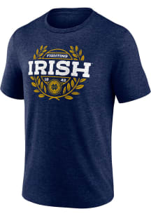 Notre Dame Fighting Irish Navy Blue Old School Cool Triblend Short Sleeve Fashion T Shirt