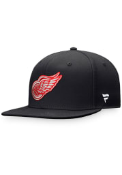 Detroit Red Wings Black Retro Core Mens Snapback Hat