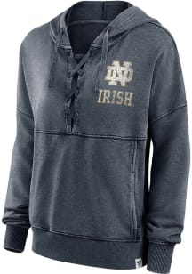 Notre Dame Fighting Irish Womens Grey Lace Up Hooded Sweatshirt