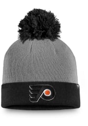 Philadelphia Flyers Grey Holiday Pom Beanie Mens Knit Hat