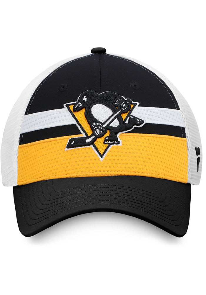 Pittsburgh Penguins Authentic Pro Draft Trucker Adjustable Hat - Black