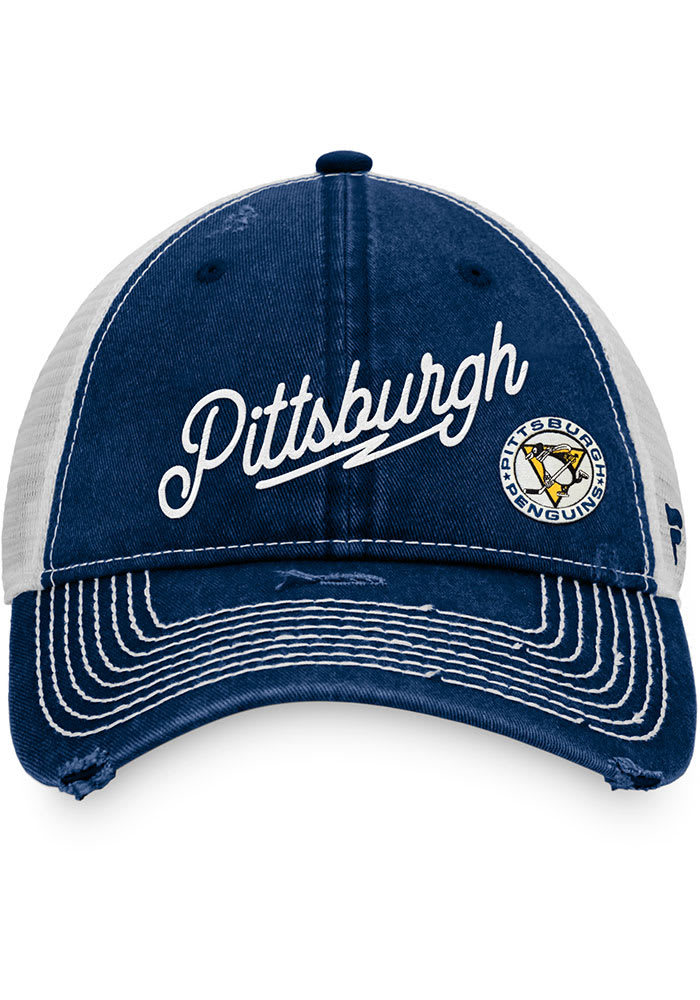 Pittsburgh Penguins Retro Sport Resort Meshback Adjustable Hat - Navy Blue
