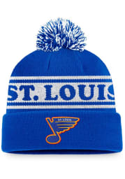 St Louis Blues Blue Retro Sport Resort Cuff Pom Mens Knit Hat