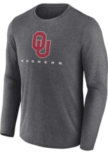 Oklahoma Sooners Charcoal Defender Logo Long Sleeve T-Shirt