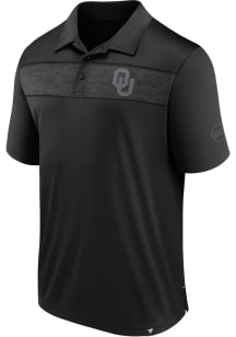 Oklahoma Sooners Mens Black OHT Embossed Short Sleeve Polo