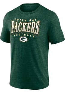Green Bay Packers Grey Fundamental Divided Warp Short Sleeve Fashion T Shirt