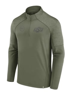 Oklahoma State Cowboys Mens Olive OHT Embossed Long Sleeve 1/4 Zip Pullover