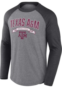 Texas A&amp;M Aggies Grey Heritage Triblend Banner Year Long Sleeve Fashion T Shirt