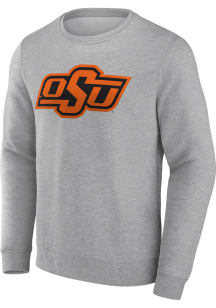Oklahoma State Cowboys Mens Grey Primary Logo Long Sleeve Crew Sweatshirt