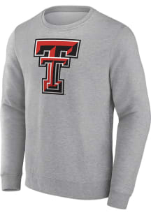 Texas Tech Red Raiders Mens Grey Primary Logo Long Sleeve Crew Sweatshirt