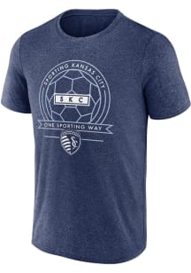 Sporting Kansas City Navy Blue BALL AND BANNER Short Sleeve T Shirt