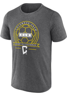 Columbus Crew Grey BALL AND BANNER Short Sleeve T Shirt