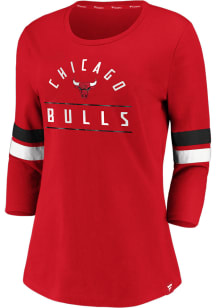 Chicago Bulls Womens Red Modern LS Tee